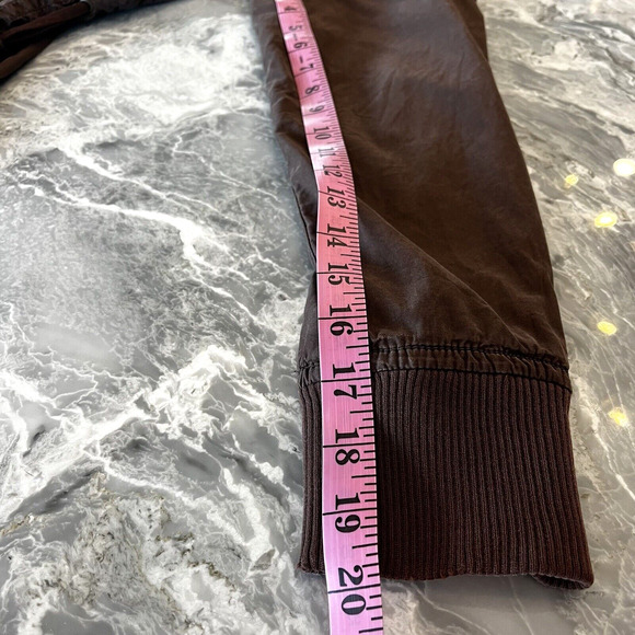 Twill 22 Twenty Two Jacket Womens L Brown Bomber Draw Strings Pockets Hood Y2K - Picture 10 of 12